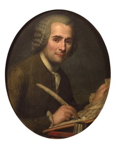 "Portrait de Jean Jacques Rousseau ecrivant une partition musicale" (Jean-Jacques Rousseau (1712-1778) writing a sheet music) Peinture anonyme 油彩・キャンバス Dim 65x54 cm Private Collection 作： Anonymous Anonymous