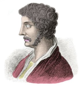 アルキビアード（Alkibiads Kleiniou Scambonides）（紀元前450-404年）は、アテネの将軍で政治家。19世紀のエングレーヴィング。ミラネーゼ 作： Anonymous Anonymous
