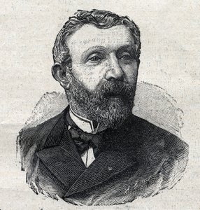 フランスの文学史家、ジャーナリスト、政治家であるアルフレッド・メジエール（1826-1915）の肖像。"Le Petit Parisien "に掲載された版画 作： Anonymous Anonymous