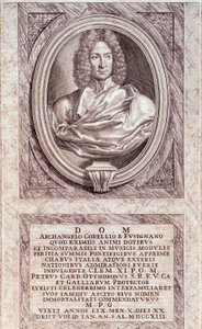 アルカンジェロ・コレッリ（1653-1713）の肖像 イタリアの作曲家・ヴァイオリニスト エングレービング18世紀、ミラノの個人コレクション 作： Anonymous Anonymous