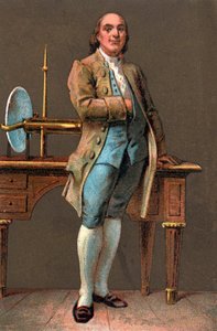 ベンジャミン・フランクリン（1706～1790）の肖像 アメリカの印刷人、出版人、科学者、発明家、政治家、外交官。クロモリトグラフ 個人蔵 作： Anonymous Anonymous