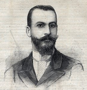Casimir Maistre (1867-1957) アフリカのフランス人探検家の肖像。"Le Peute Parisien "に掲載された版画