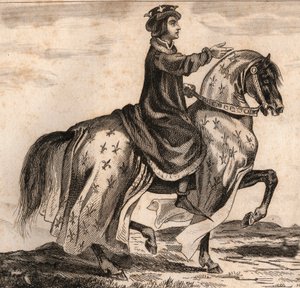 フランス王シャルル4世（1294-1328）の肖像。1859年の「Le Monde」に掲載された版画。M. E. de Lostalot-Bachoue (Lostalot Bachoue)による「最も遠い時代から現代までの全民族の歴史」。個人蔵。 作： Anonymous Anonymous