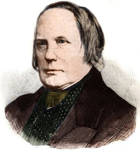 エドガー・キネ（1803-1875）フランスの作家・歴史家の肖像。"Le Peute Parisien "に掲載された版画