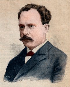 爆発物を専門とする化学者、ユージン・ターパン（1848-1927）の肖像。1891年の「Le petit Parisien」誌に掲載された版画。個人蔵。 作： Anonymous Anonymous