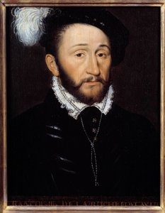 シャンパーニュ地方の総督フランソワ3世・ド・ラ・ロシュフーコーの肖像（1572年没） 無名の絵画。16世紀日 0.33x0.23 m