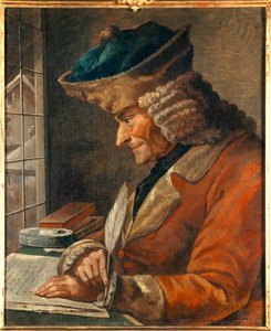 フランソワ・マリー・アルエ・ヴォルテール（1694-1778）の肖像 18世紀の仕事場での絵画薄暗い。0.43 x 0.35 m Paris, musee Carnavalet - 書斎のフランソワ・マリー・アロエ・ヴォルテール（1694-1778）の肖像。18世紀の絵画。0.43 x 0.35 m 作： Anonymous Anonymous