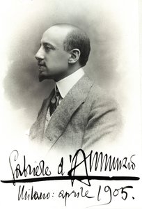 1905年のガブリエレ・ダヌンツィオの肖像。イタリアの詩人・作家。1863-1938. 作： 匿名匿名
