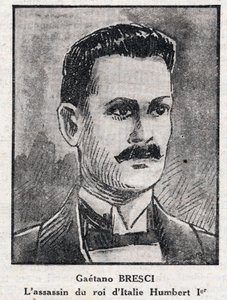 ハンバート1世（ウンベルト1世）を殺害したイタリアのアナキスト、ガエターノ・ブレシ（1869-1901）のポートレート 作： Anonymous Anonymous