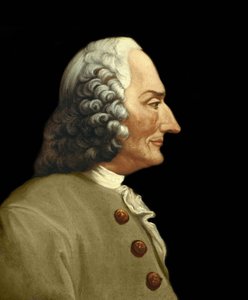 フランスの作曲家、ジャン・フィリップ（Jean philippe）・ラモー（1683-1764）の肖像。19世紀の無名の絵画。ミラノの個人コレクション。 作： Anonymous Anonymous