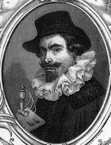 レオネロ・スパーダ（1576-1622）イタリアの画家の肖像。1859年、アルマンゴーによる「ヨーロッパの画廊-イタリア」に掲載された版画。個人蔵。