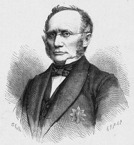 ドイツのカトリック政治家、ルートヴィヒ・ヴィントホルスト（1812-1891）の肖像。Louis-Eugene (Louis Eugene) Louvetによる「Les Missions Catholiques au XIXeme Siecle」に掲載された版画。 作： Anonymous Anonymous