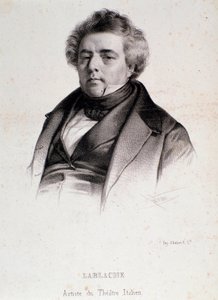 ルイジ・ラブラッシュ（1794-1858）イタリア・フランスのオペラ歌手の肖像 エングレーヴィング。19世紀ミラノの個人コレクション 作： Anonymous Anonymous