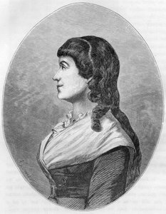 マノン・ロラン（マダム・ロラン）（1754-1793）、旧姓ジャンヌ＝マリー（Jeanne Marie）・フィリポン（ロラン・ド・ラ・プラティエールの妻）の肖像 - デュプレ・ド・ラ・マヘリーの「Le Livre Rouge - Histoire De L