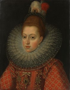 スペイン王妃オーストリアのマーガレット（1584-1611）の肖像 1600年頃（銅に油彩） 作： Anonymous Anonymous