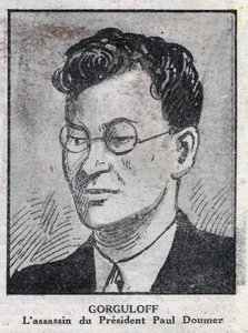 フランス大統領Paul Doumer（1857-1932）を暗殺したPaul GorgulovまたはGorguloff（1895-1932）の肖像。"L