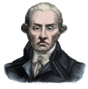 フランス革命の象徴的人物である廷臣スタニスラス・マリー・メイヤール（1763-1794）の肖像 - アルフォンス・ド・ラマルティーヌ（1790-1869）の「ジロンダンの歴史」に掲載されたエングレーヴィング 1865-1866年 - 個人蔵
