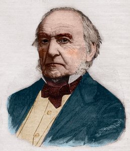 William Ewart Gladstone (1809-1898)の肖像。1891年の『Le petit Parisien』誌に掲載されたエングレーヴィング。個人蔵。 作： Anonymous Anonymous