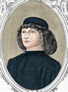 イタリアの画家ジョヴァンニ・ベリーニ（1425/1433-1516）の肖像、1859年にアルマンドーが「ヨーロッパの画廊-イタリア」に掲載した版画。個人蔵。 作： Anonymous Anonymous