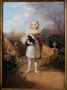 チュイルリーの庭でのパルマ公爵（1811-1832）の肖像 ローマ王 皇帝ナポレオン1世（1769-1821）の息子であるライヒシュタット公爵ナポレオン2世。匿名の絵画19世紀 個人蔵 作： Anonymous Anonymous