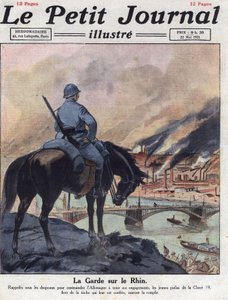 戦後（アフターウォー）。第一次世界大戦の元兵士たちは、ドイツがロンドン会議での約束を守るためにライン川に戻ってきた。イラストは1921年5月22日の「Le petit journal illustrious」から引用。個人蔵 作： Anonymous Anonymous