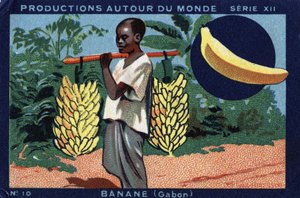 世界のプロダクション。ガボンのバナナ。"Joseph-Milliat Album "の1933年のクロモリ写真