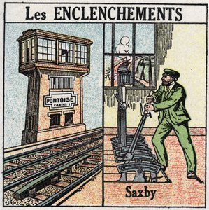 鉄道：インターロッキング。サックスビー・インディビジュアル・レバーズ・ステーションを使用した鉄道。1925年の匿名のイラスト。個人蔵。 作： Anonymous Anonymous