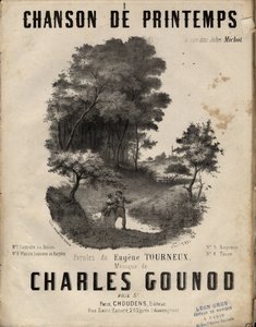 Eugene TOURNEUX作詞、Charles GOUNOD作曲の "chanson de printemps "の楽譜です。個人蔵です。 作： Anonymous Anonymous