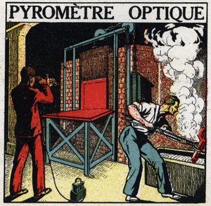 分光分析：光学式パイロメーター。1925年の匿名のイラスト。個人蔵。 作： Anonymous Anonymous