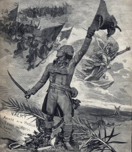 フランソワ・クリストフ・ケラーマン将軍（1735-1820）ヴァルミーの戦い（1792年9月20日）の勝者であるフランスの将軍の像。"国家万歳!".1892年9月14日付「Le petit parisien」誌に掲載されたエングレーヴィング。プライベート・コレクション