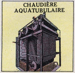蒸気発生器：水管式ボイラ。1925年の匿名のイラスト。個人蔵。 作： Anonymous Anonymous