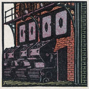 蒸気発生器：ボイラーのバッテリー。1925年の匿名のイラスト。個人蔵。 作： Anonymous Anonymous