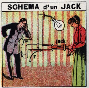 電話機：ジャックの構造図。1925年の匿名のイラスト。個人蔵。 作： Anonymous Anonymous
