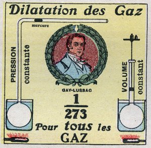 温度と膨張：ルイ・ジョセフ・ゲイ・リュサック（Louis-Joseph Gay Lussac）（1778-1850）が研究した気体の膨張。1925年の匿名のイラスト。個人蔵。 作： Anonymous Anonymous