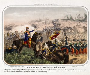 ソルフェリーノの戦い（1859年6月24日） - 匿名 - 1859年 - カラーリトグラフ - 40,1x28,1 - 個人蔵 作： Anonymous Anonymous