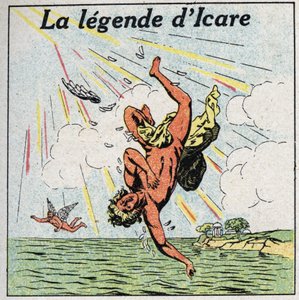 イカルスの落下 - The Fall of Icarus.1925年の匿名のイラスト。個人蔵。
