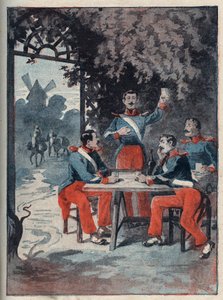 ラ・ロシェルの4人のセルジェント（ジャン・フランソワ・ボリーズ（1795-1822）、ジャン・ジョセフ・ポミエ（1796-1822）、マリウス・クロード・ラウルクス（1797-1822））とシャルル・グーバン（1798-1822）は、王政転覆を企てたとして維新後に告発され、1822年にはギロチンが行われました。 作： Anonymous Anonymous