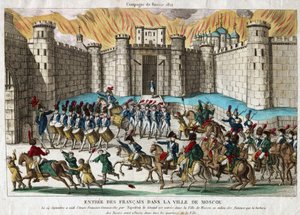 フランスのモスクワ入城 - 匿名 - 1812年 - エッチング、水彩 - 26,9x37,8 - 個人蔵 作： Anonymous Anonymous