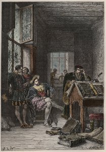 1540年頃、印刷工エスティエンヌ（ロベール・エスティエンヌ）の工房を訪れる文芸保護官のフランス国王フランソワ1世（King of France Francois I visiting the workshop of royal typographers Estienne 作： Anonymous Anonymous