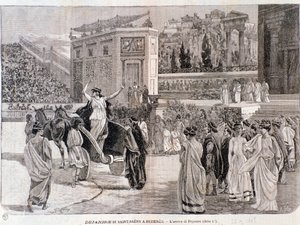 1898年にベジエの闘技場で上演されたカミーユ・サン＝サーンスの戯曲「デジャニラ」より、デジャニラの到着シーン 作： Anonymous Anonymous