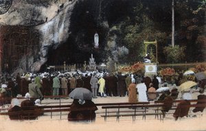 1900年頃のLourdes - Hautes Pyrenees (65)の洞穴。 作： Anonymous Anonymous