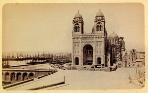 1885-1890年頃のマルセイユの街とその周辺：建設中のカテドラル 個人蔵 作： Anonymous Anonymous