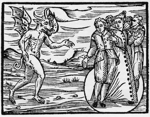 悪魔は、自分を出現させた者に自分との契約を義務付けている - 魔女とその悪とその救済を扱った「Compendium Maleficarum」Francesco Maria Guazzo or Guaccio or Guaccius (15? -16?) 1608年 個人蔵 作： Anonymous Anonymous