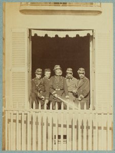 1871年頃、コミューン時代のヴァンドーム広場の参謀（モノクロ写真） 作： Anonymous Anonymous
