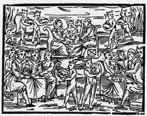 安息日の魔女の食事 - 魔女の悪とその救済を扱った「Compendium Maleficarum」Francesco Maria Guazzo or Guaccio or Guaccius (15??-16?) 1608年 個人蔵 作： Anonymous Anonymous