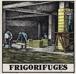 冷蔵産業：冷蔵庫。1925年の匿名のイラスト。個人蔵。 作： Anonymous Anonymous