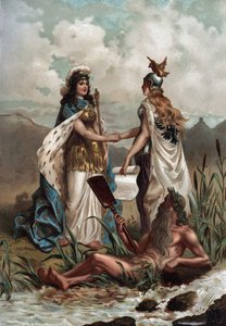 三十年戦争（1618-1648）：1648年に締結されたウェストファリア条約のアレゴリー。ジュール・ロワの「Turenne; sa vie, les institutions militaires de son temps」（1884年）に掲載されたクロモリ・グラフィー。個人蔵。 作： Anonymous Anonymous
