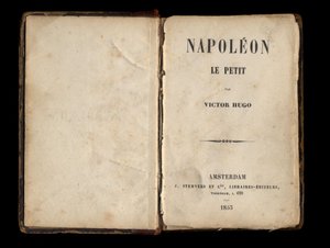 ヴィクトル・ユーゴーがルイ＝ナポレオン・ボナパルト（ナポレオン3世）について書いた政治的パンフレット「小公女ナポレオン」のタイトルページ。1855. 作： Anonymous Anonymous