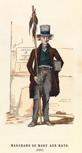 1845年のパリでの殺鼠剤販売者、エングレーヴィング、個人蔵 - Rat Poison Seller at Paris 作： Anonymous Anonymous