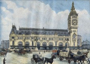 1902年、パリのリヨン駅の風景。"Le Peute Parisien "に掲載された版画 作： Anonymous Anonymous